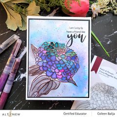 Clear Stamps Paint-A-Flower: Zinnia Magellan Rose Outline Stamp Set