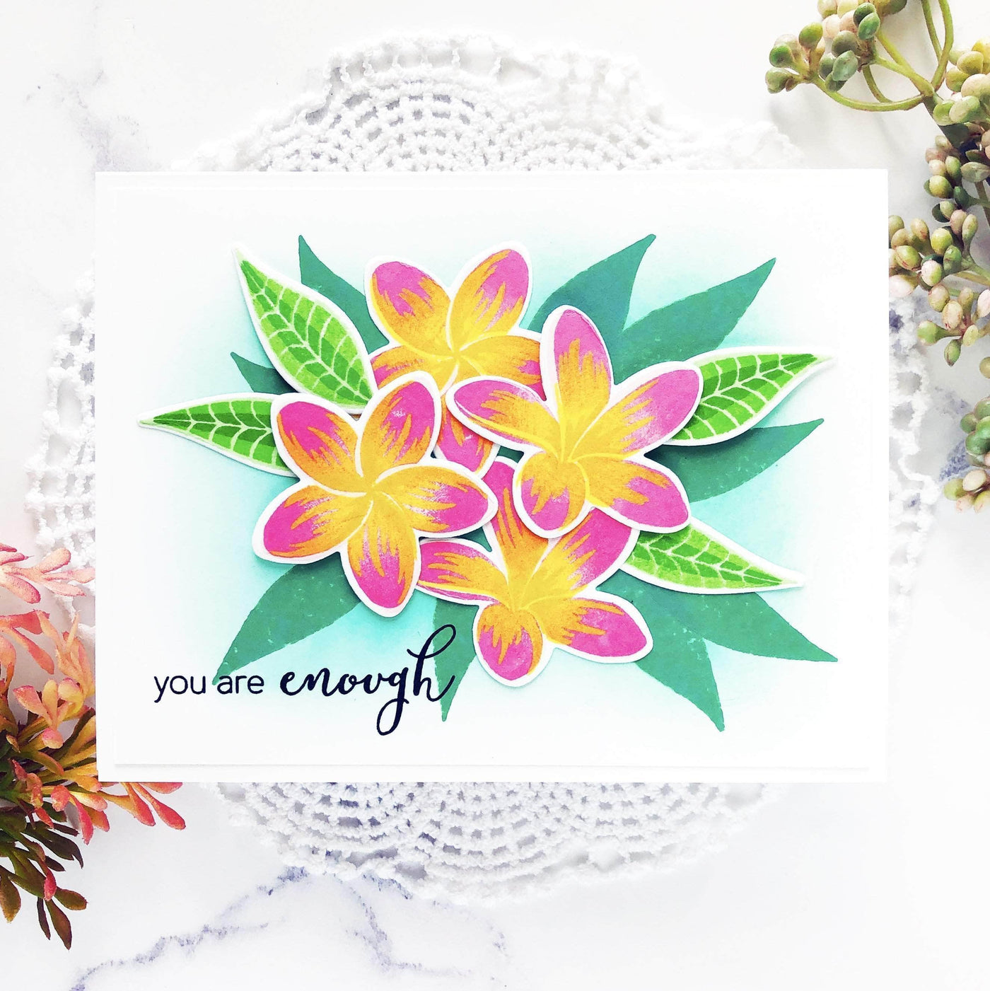 Clear Stamps Playful Plumeria Stamp Set