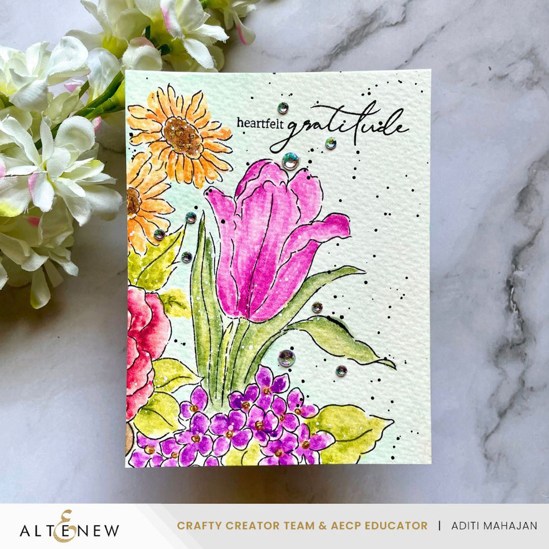 Clear Stamps Stamp & Paint: One Happy Bouquet Stamp Set