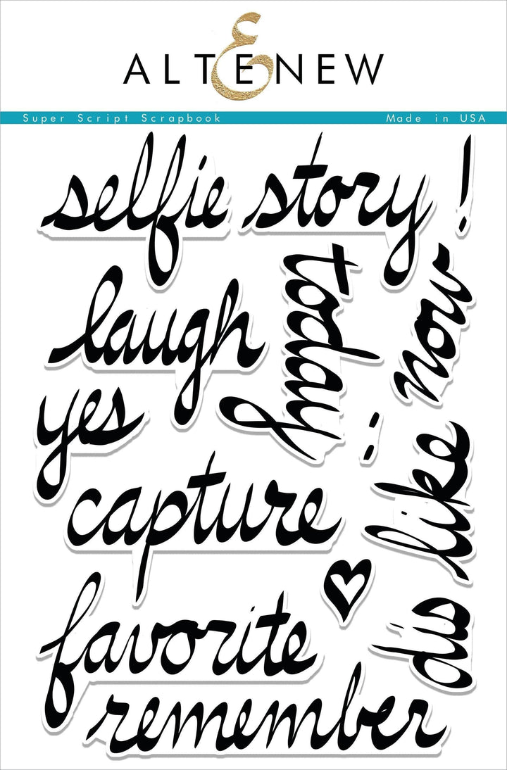 Clear Stamps Super Script Scrapbook Stamp Set