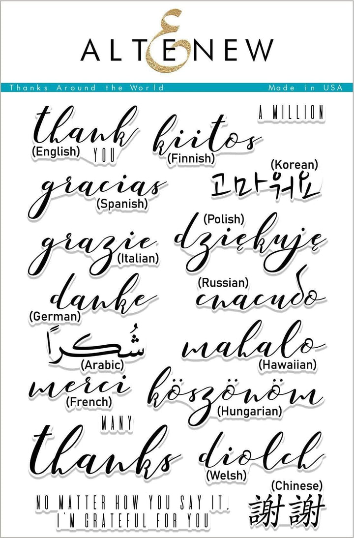 Clear Stamps Thanks Around the World Stamp Set