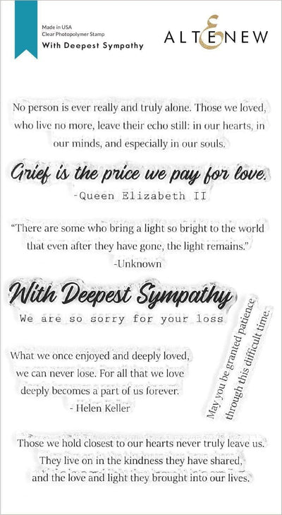 Clear Stamps With Deepest Sympathy Stamp Set