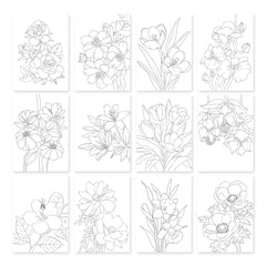 Coloring Book Botanical Elegance: Capture the Colors of Nature Alcohol Marker Coloring Sheets