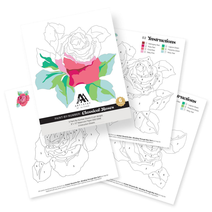 Coloring Book Paint-by-Number: Classical Roses
