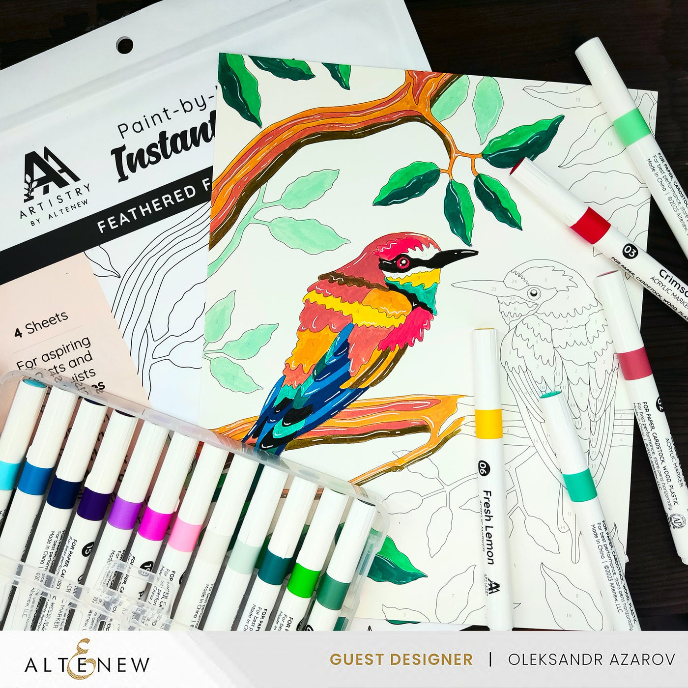 Coloring Book Paint-by-Number: Instant Artist - Feathered Foliage (4 Sheets)