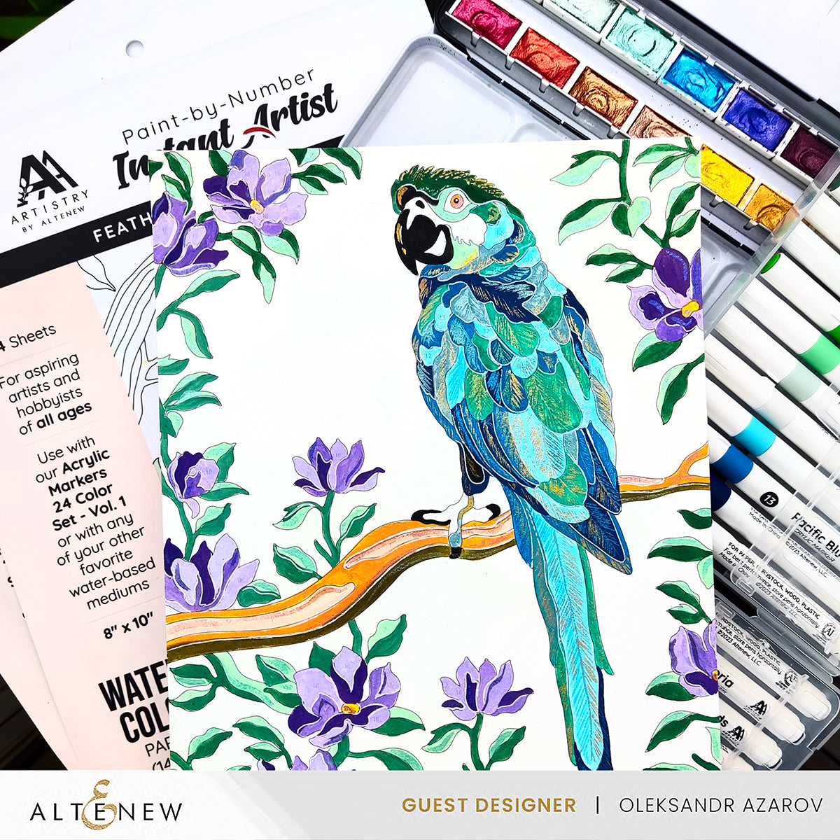 Coloring Book Paint-by-Number: Instant Artist - Feathered Foliage (4 Sheets)