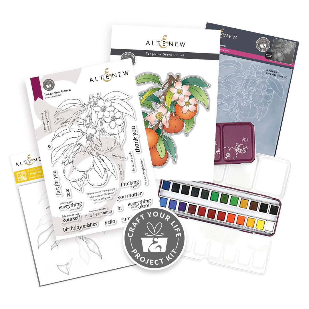 Craft Your Life Project Kit Craft Your Life Project Kit: Tangerine Grove & Artists' Watercolor 24 Pan Set Bundle