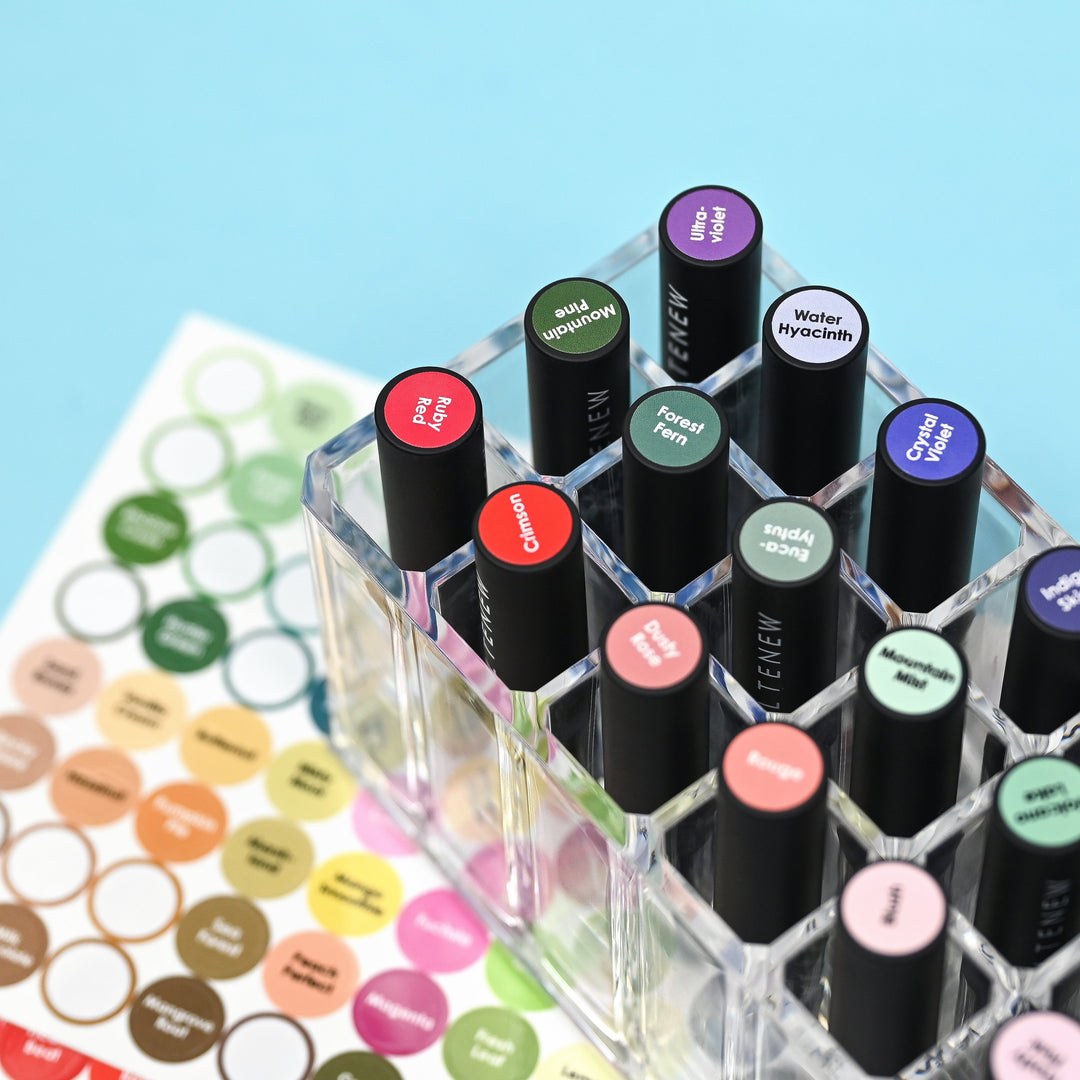 Decals Mini Blending Brush Label Set - All Crisp Dye Ink Colors (2 Sheets)