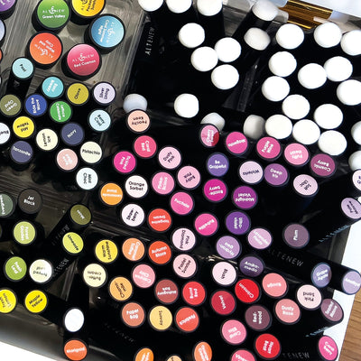 Decals Mini Blending Brush Label Set - All Crisp Dye Ink Colors (2 Sheets)