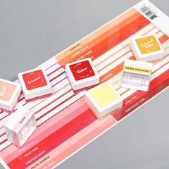 Decals Mini Ink Cube Label Set - All Crisp Dye Ink Colors (6 Sheets)