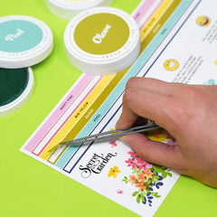 Decals Round Ink Pads Label Set - Deco Garden