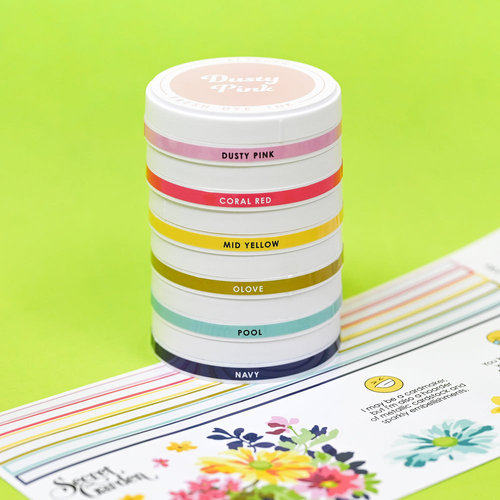 Decals Round Ink Pads Label Set - Deco Garden