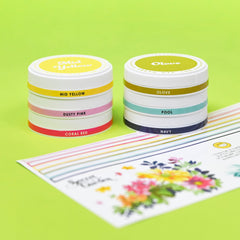 Decals Round Ink Pads Label Set - Deco Garden