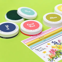 Decals Round Ink Pads Label Set - Deco Garden