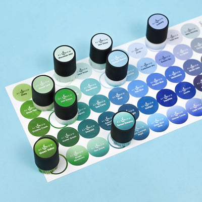Decals Small Ink Blending Brush Label Set - All Crisp Dye Ink Colors (4 Sheets)