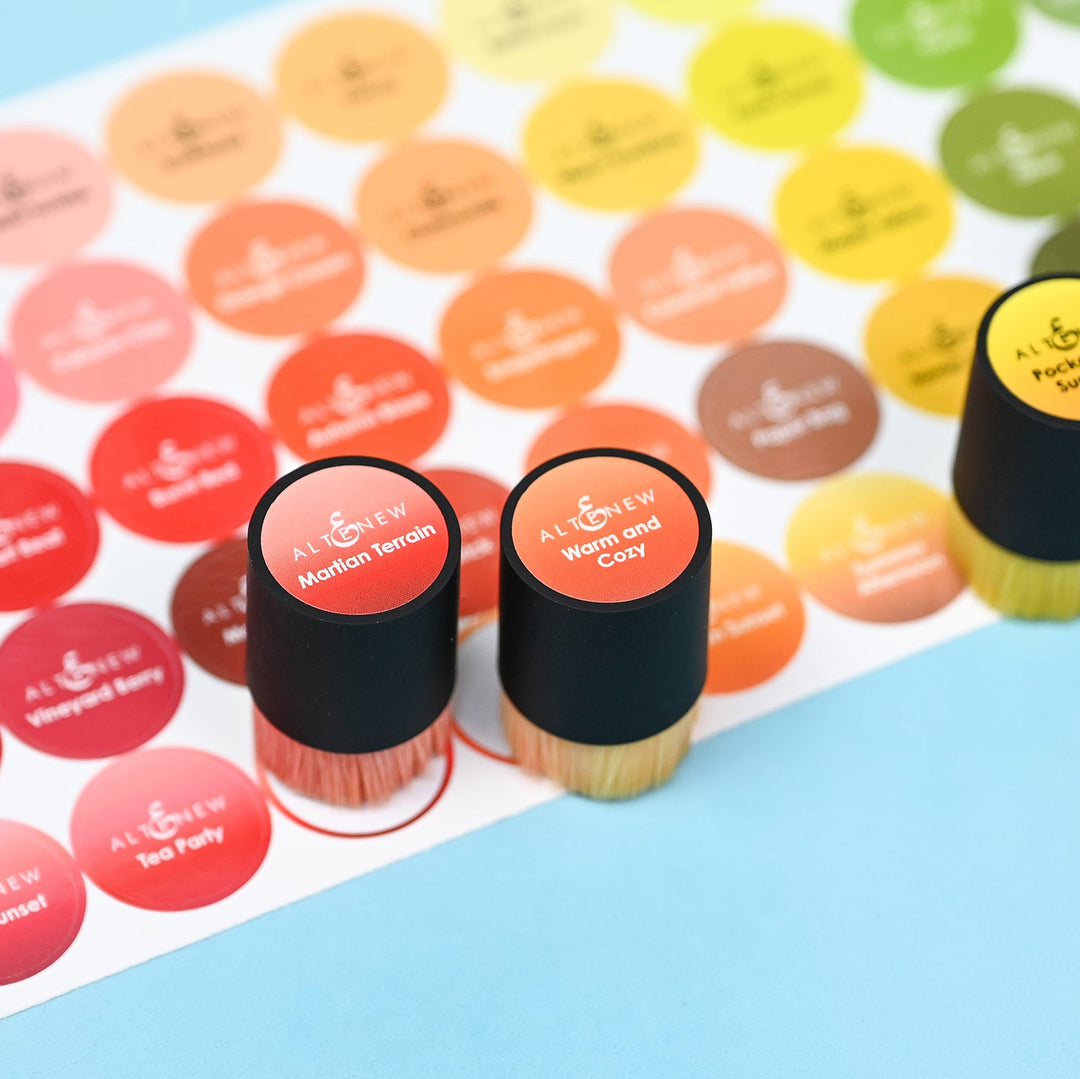Decals Small Ink Blending Brush Label Set - All Crisp Dye Ink Colors (4 Sheets)