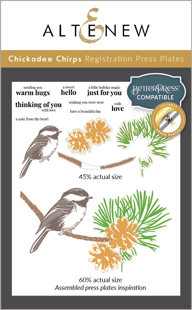Die & Betterpress Plate Bundle Chickadee Chirps