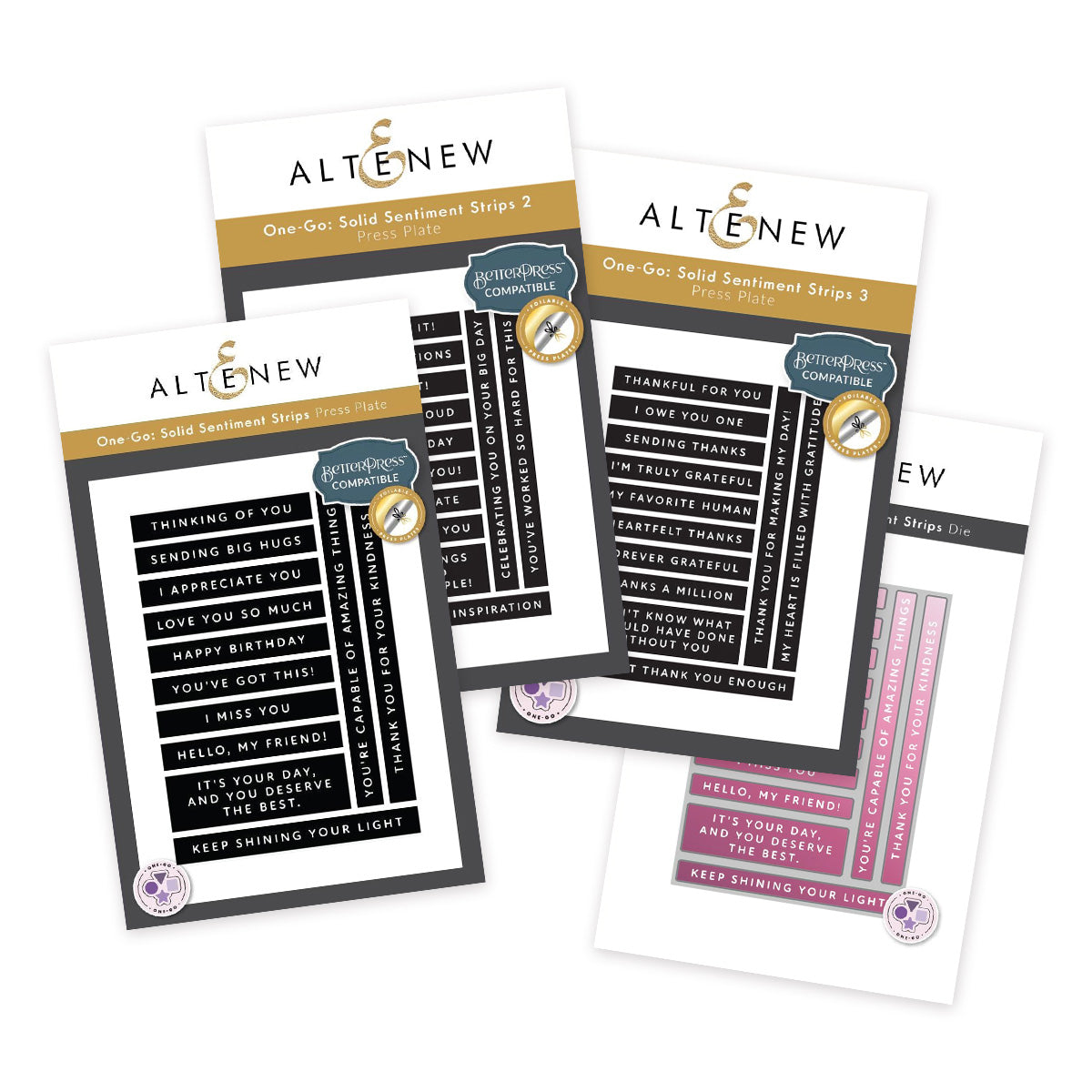 Die & Betterpress Plate Bundle Solid Sentiments Complete Bundle