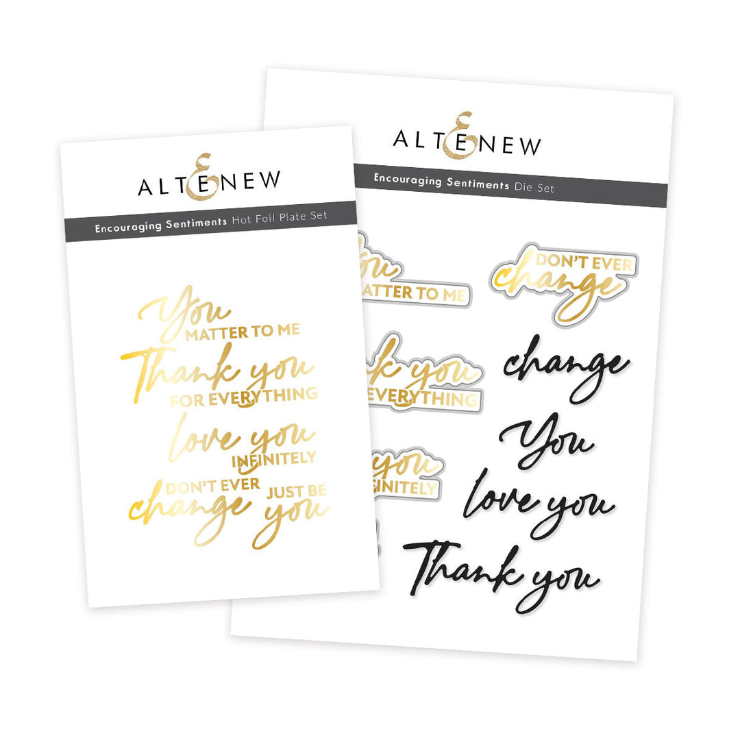 Die & Hot Foil Plate Bundle Encouraging Sentiments