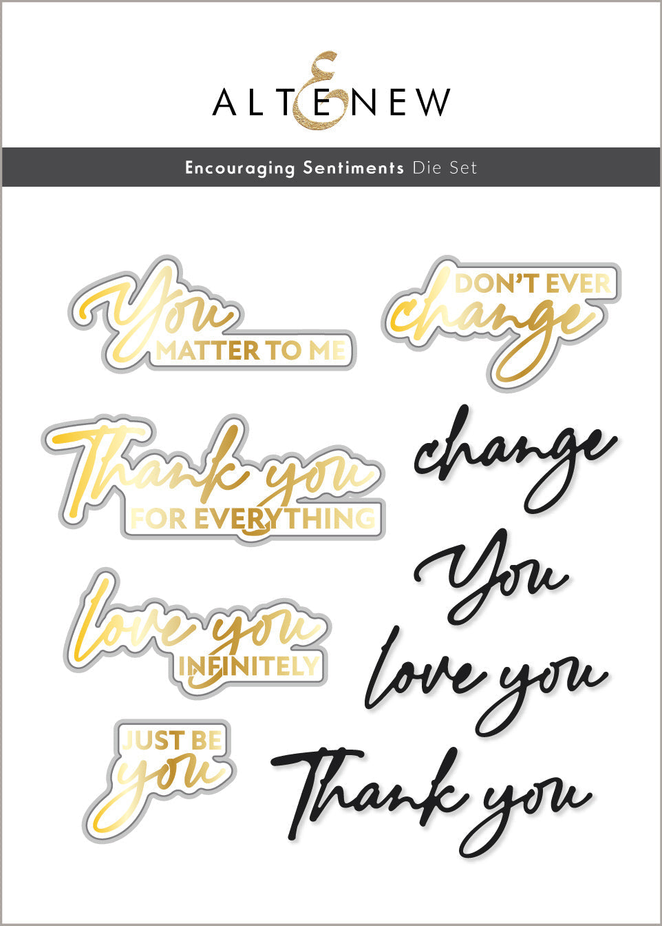 Die & Hot Foil Plate Bundle Encouraging Sentiments