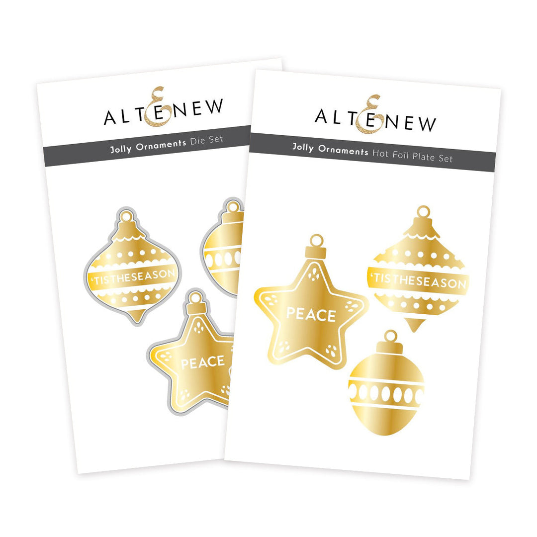 Die & Hot Foil Plate Bundle Jolly Ornaments