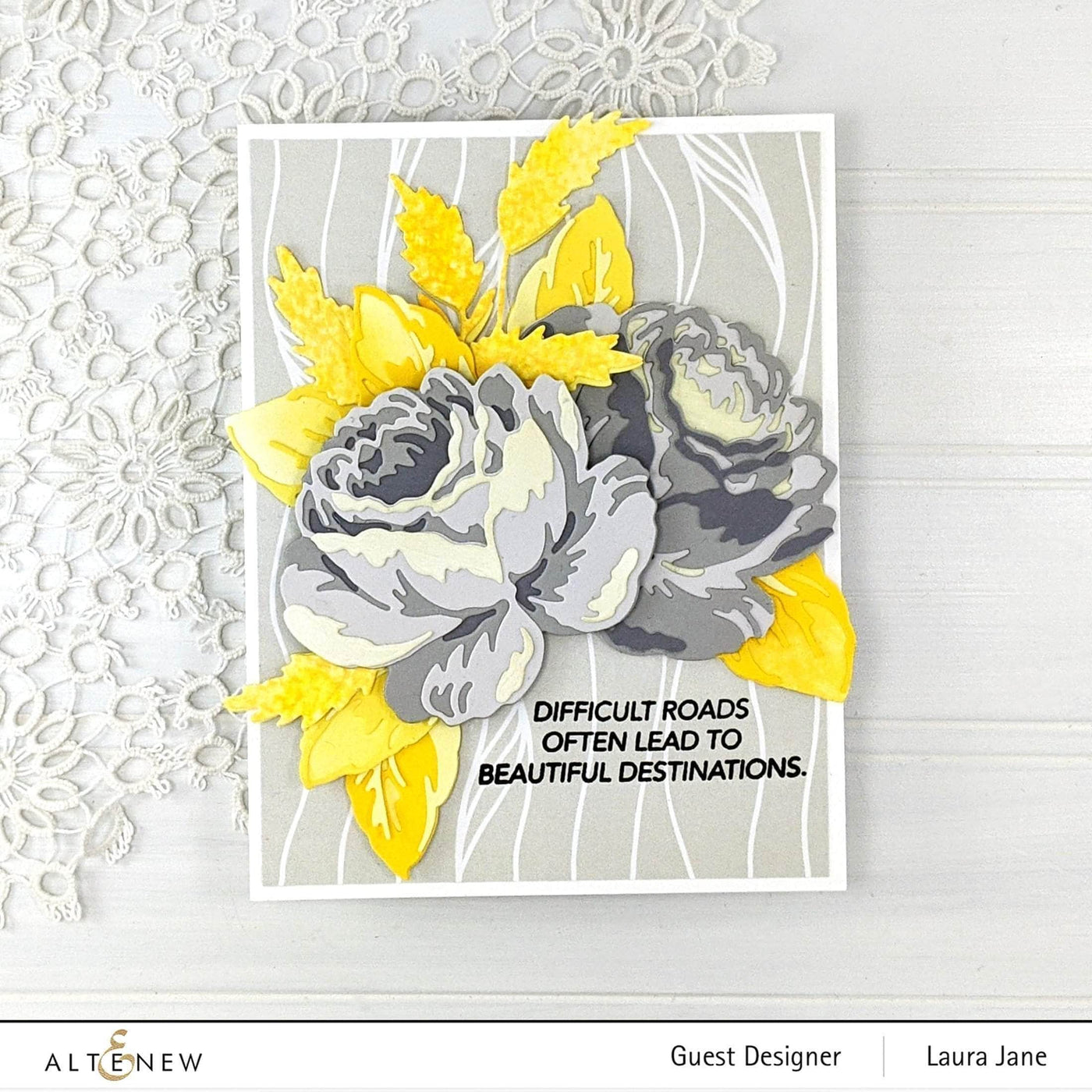 Die & Paper Bundle Craft-A-Flower: Antique Rose Layering Die Set & Gradient Cardstock Bundle