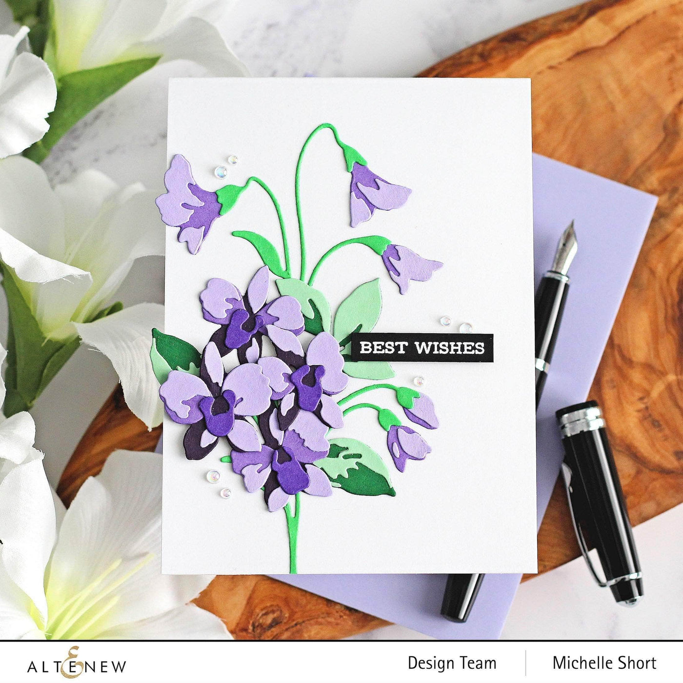 Die & Paper Bundle Craft-A-Flower: Dendrobium Orchid Layering Die Set & Gradient Cardstock Bundle
