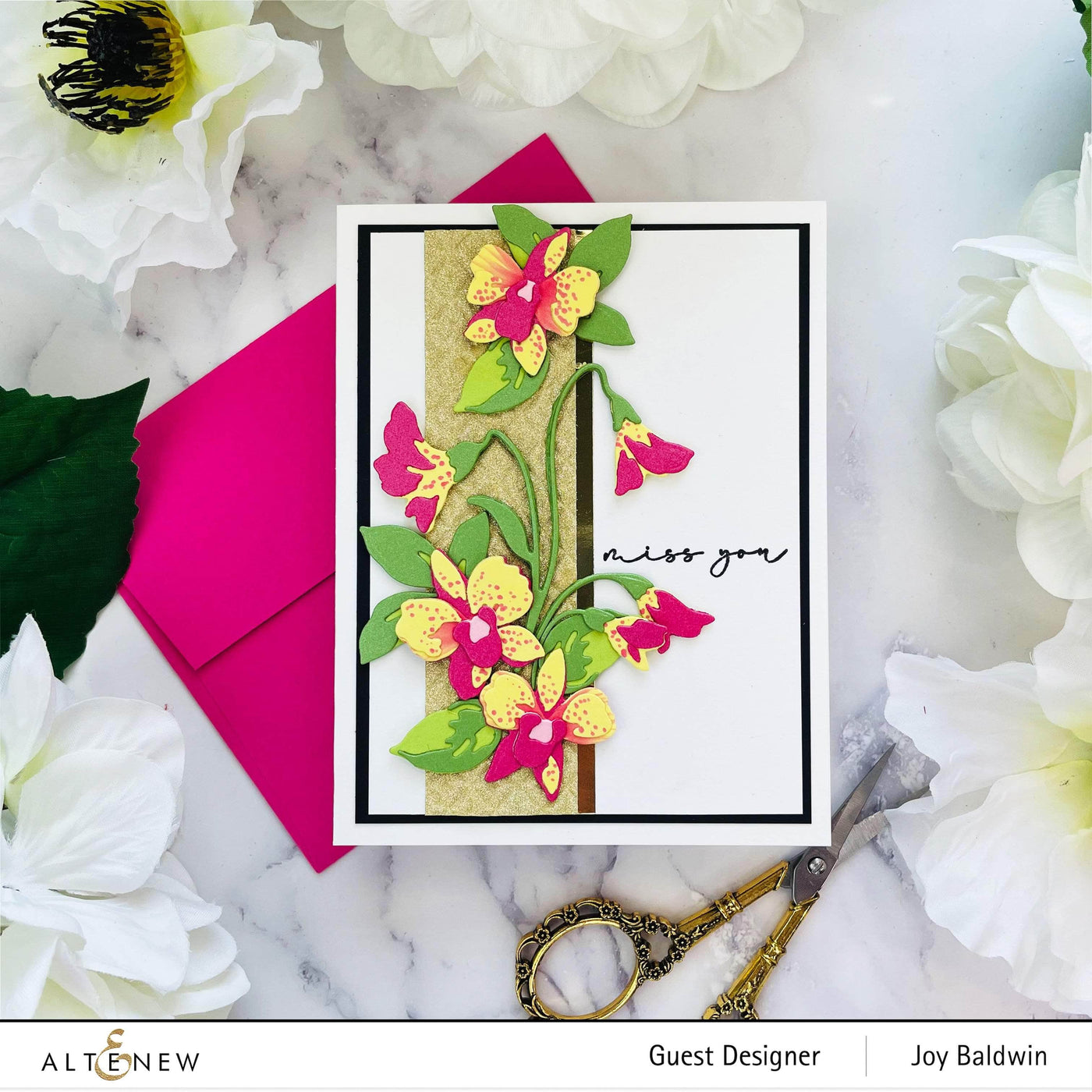 Die & Paper Bundle Craft-A-Flower: Dendrobium Orchid Layering Die Set & Gradient Cardstock Bundle