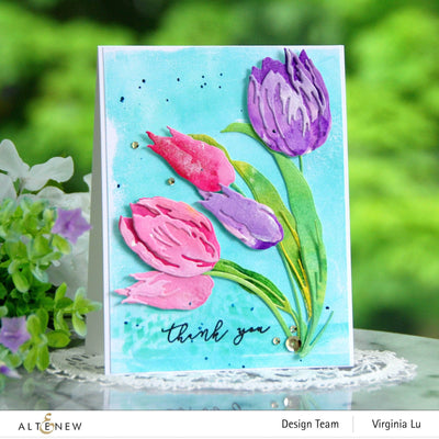 Die & Paper Bundle Craft-A-Flower: Tulip Layering Die Set & Gradient Cardstock Bundle