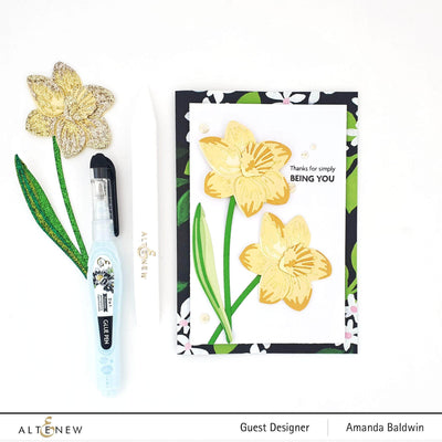 Die & Paper Bundle Floral Dazzle Glitter Gradient Cardstock & Die Cutting Bundle