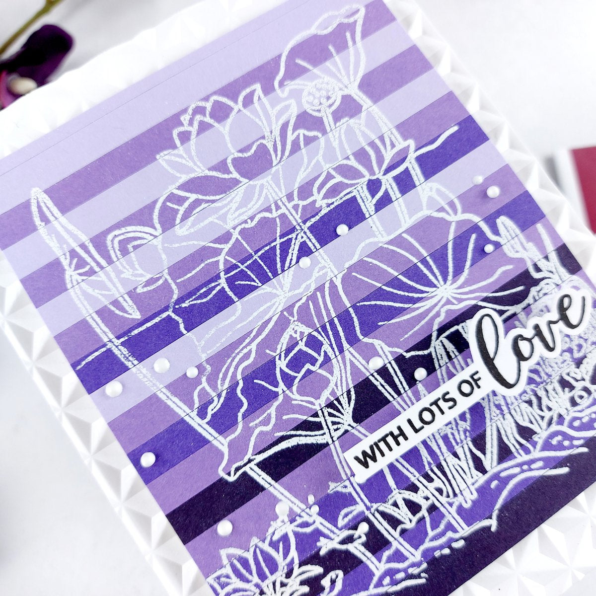 Die & Paper Bundle New Purple Gradient Cardstock & Garden Picks 3D Die Set Bundle