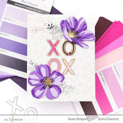 Die & Paper Bundle New Purple Gradient Cardstock & Garden Picks 3D Die Set Bundle