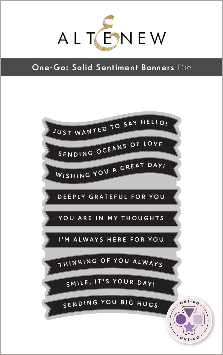 Die & Stamp & Betterpress Plate Bundle One Go Solid Sentiment Banners