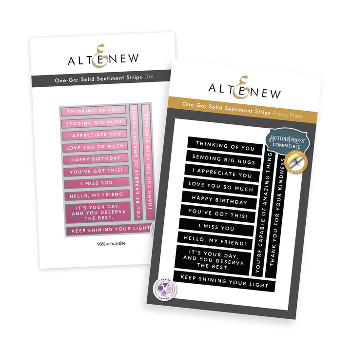 Die & Stamp & Betterpress Plate Bundle Solid Sentiments Starter Bundle