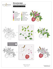 DIe & Stencil & Betterpress Plate Bundle Blossoming Apple