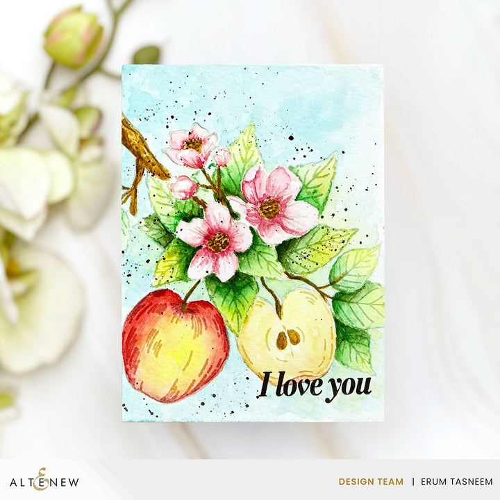 DIe & Stencil & Betterpress Plate Bundle Blossoming Apple