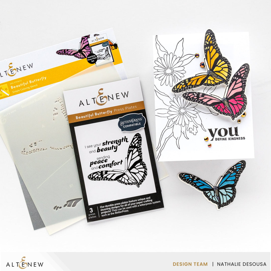 Die & Stencil & Betterpress Plates Bundle Beautiful Butterfly