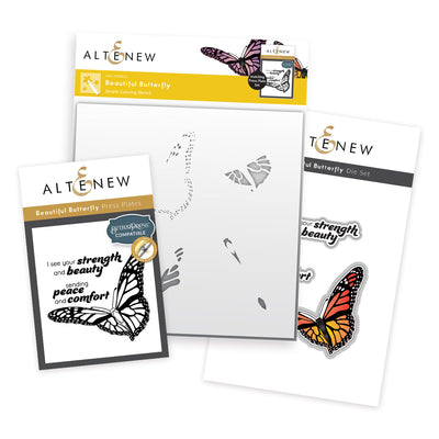 Die & Stencil & Betterpress Plates Bundle Beautiful Butterfly