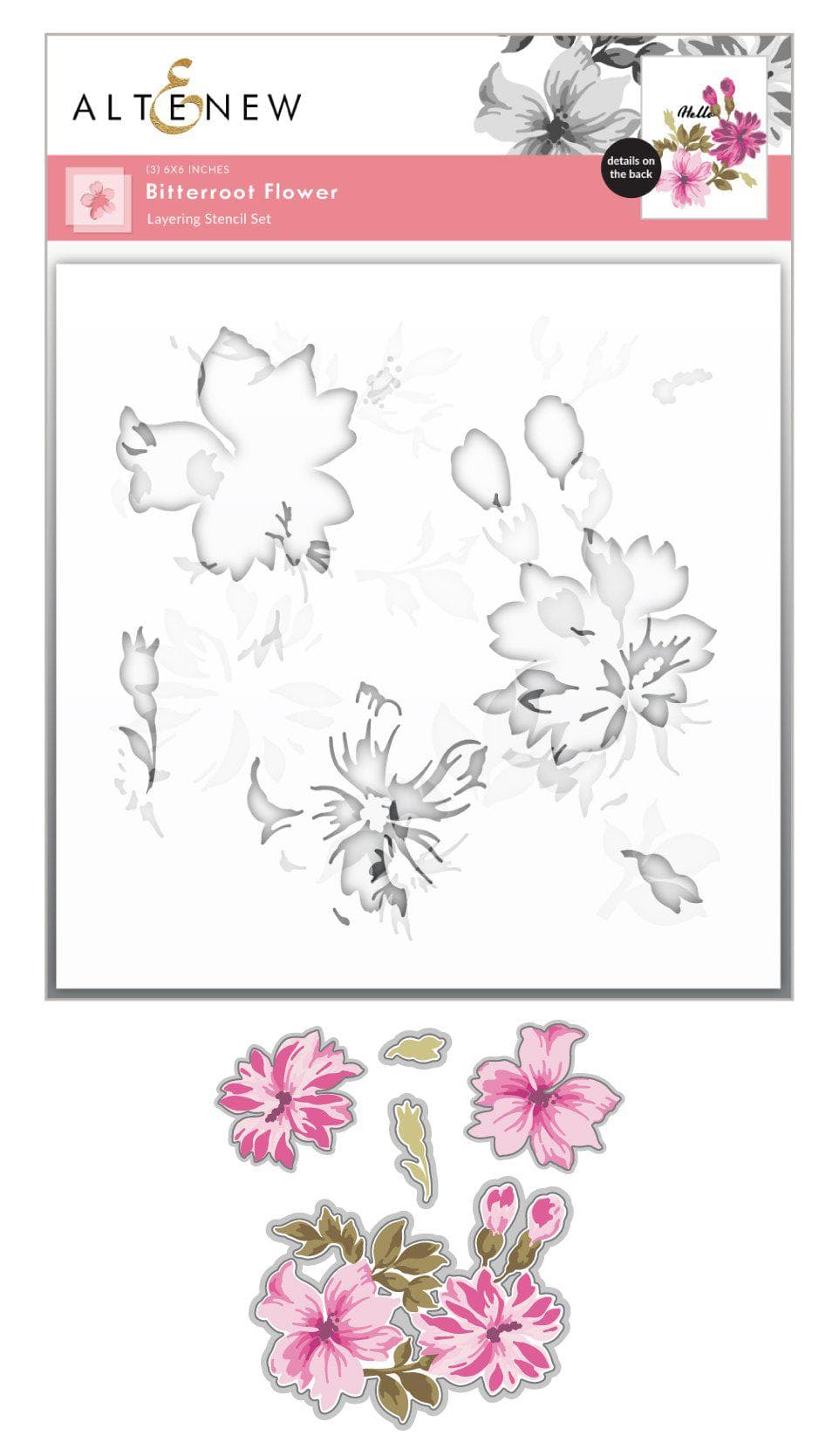 Die & Stencil Bundle Bitterroot Flower