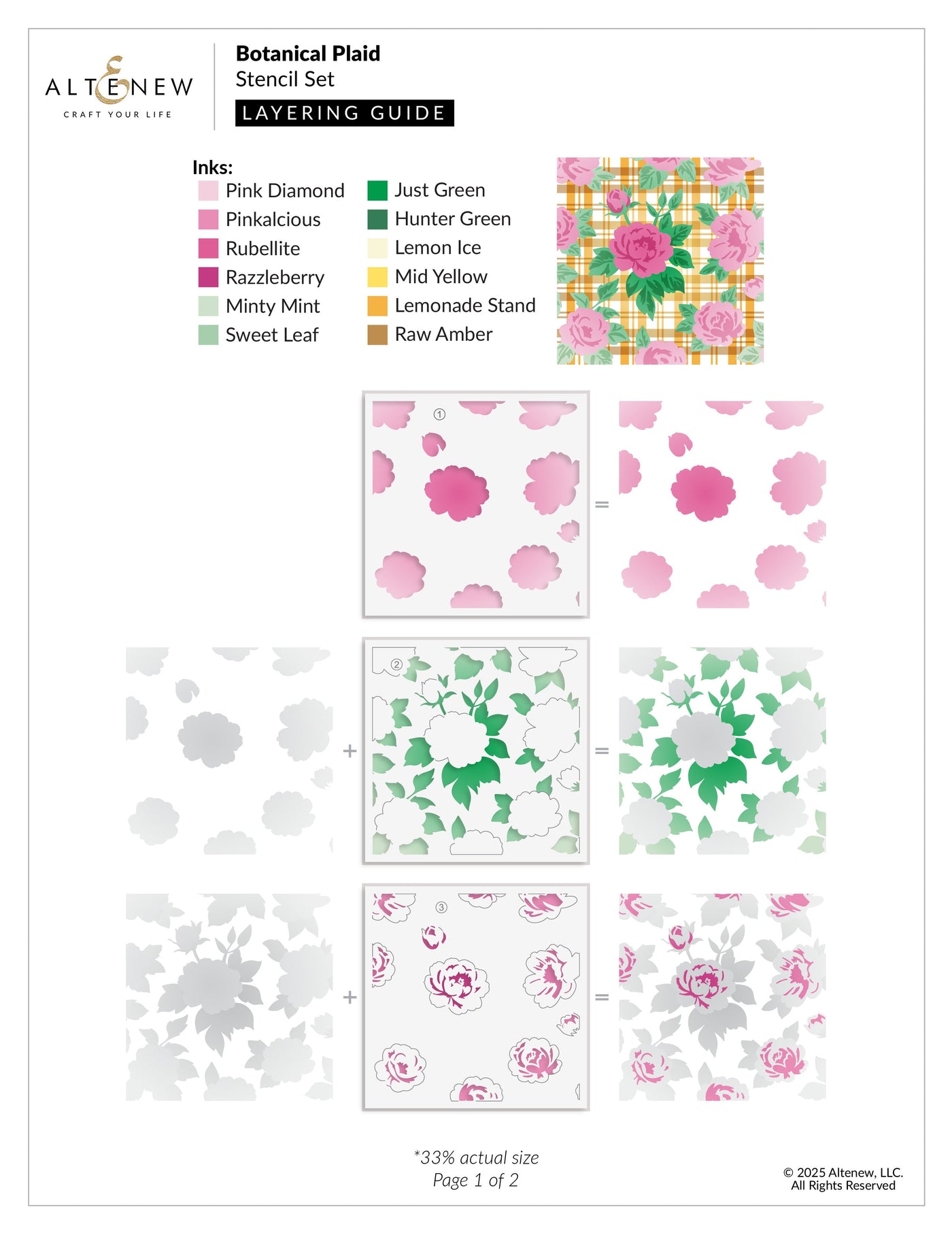 Die & Stencil Bundle Botanical Plaid