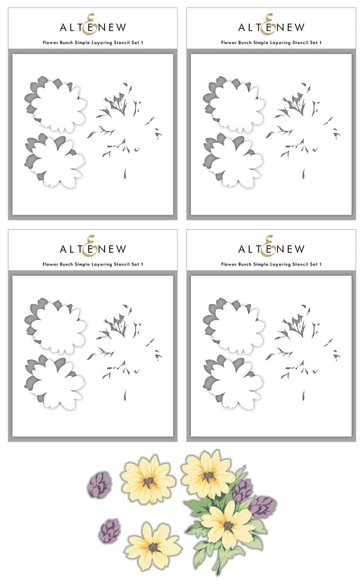 Die & Stencil Bundle Flower Bunch Layering Stencil & Die Bundle