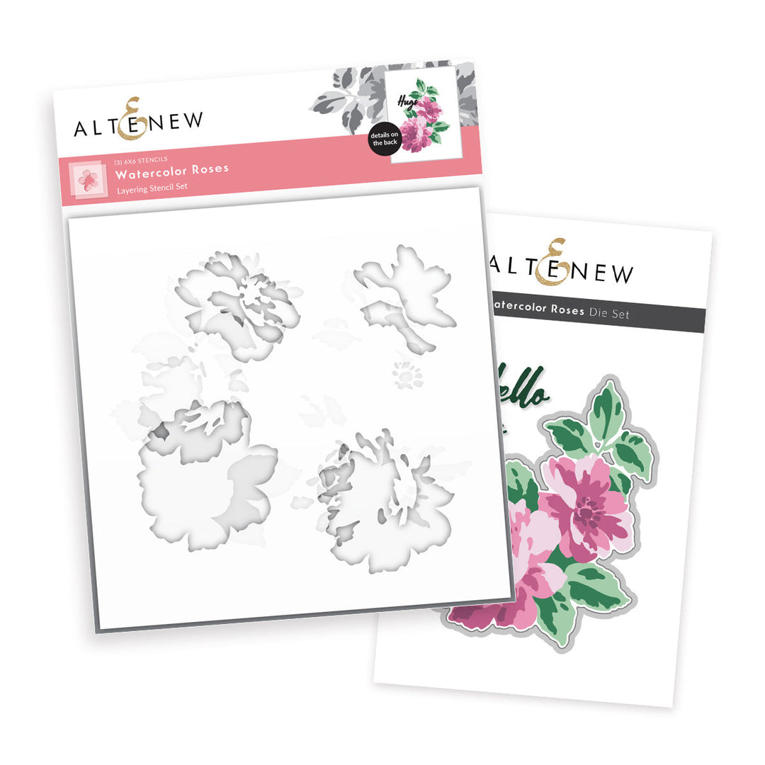 Die & Stencil Bundle Watercolor Roses (Stencil & Die)