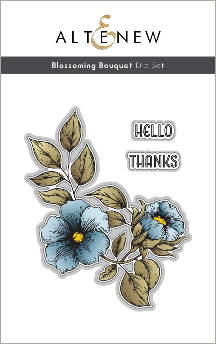 Die & Stencil & Embossing Folder & Betterpress Plate Bundle Blossoming Bouquet