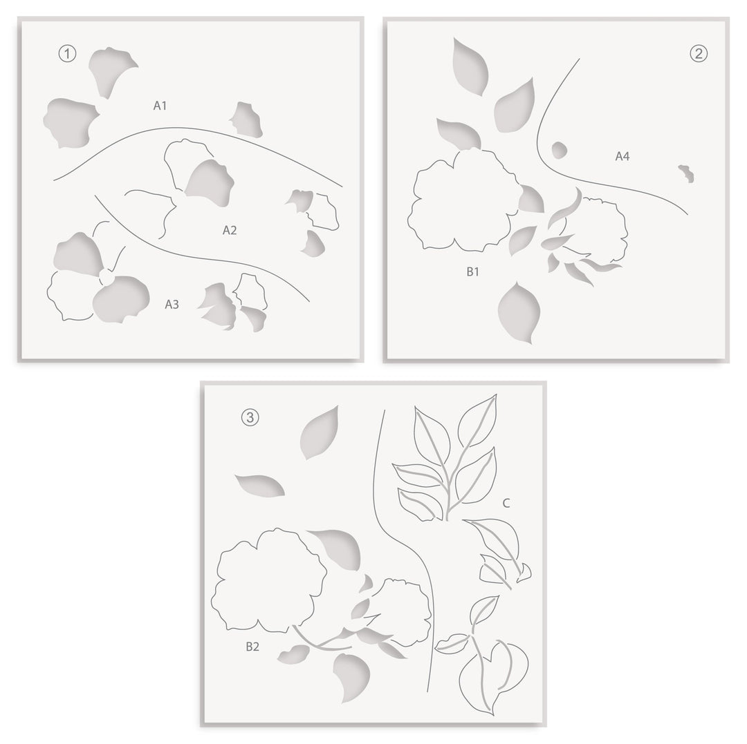 Die & Stencil & Embossing Folder & Betterpress Plate Bundle Blossoming Bouquet