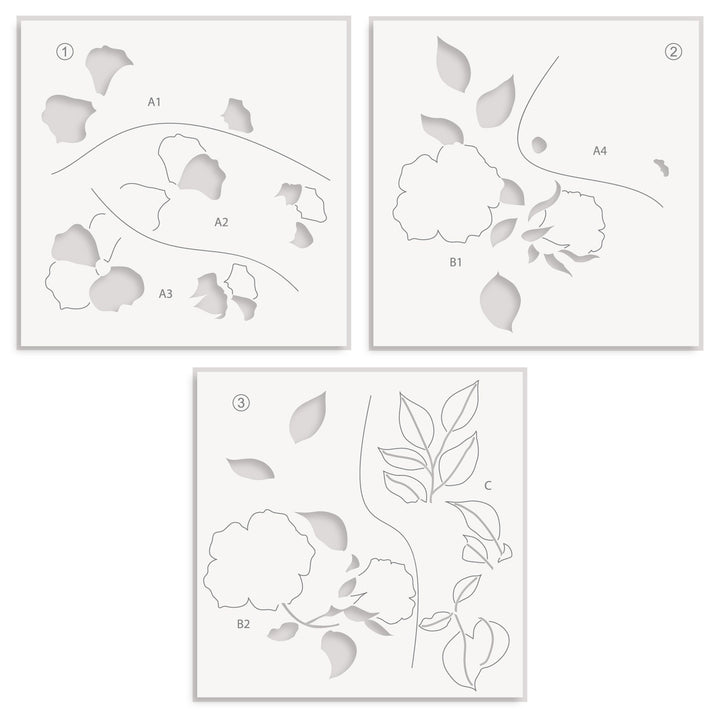 Die & Stencil & Embossing Folder & Betterpress Plate Bundle Blossoming Bouquet