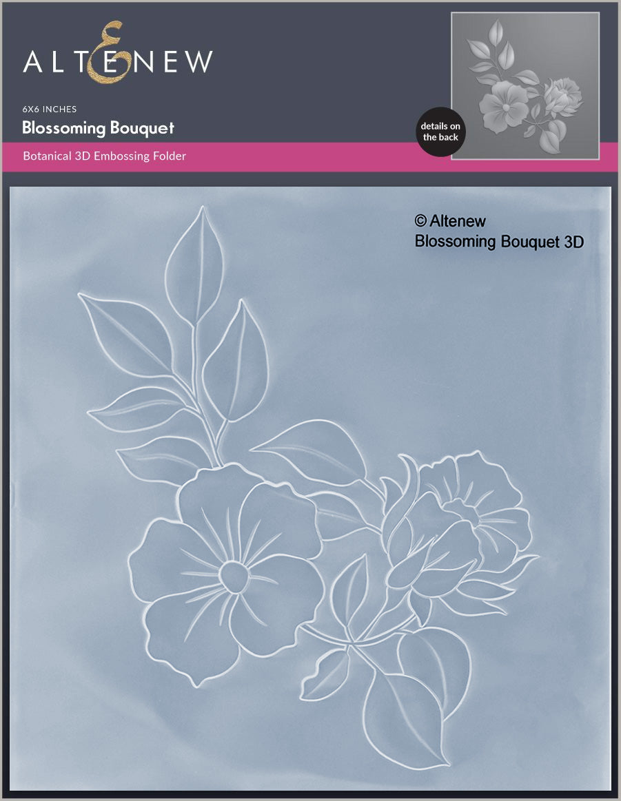 Die & Stencil & Embossing Folder & Betterpress Plate Bundle Blossoming Bouquet
