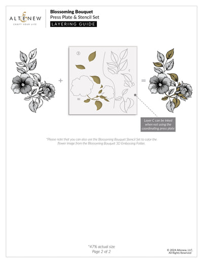 Die & Stencil & Embossing Folder & Betterpress Plate Bundle Blossoming Bouquet