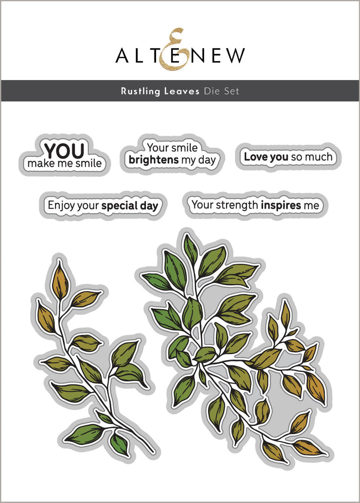 Die & Stencil & Embossing Folder & Betterpress Plate Bundle Rustling Leaves
