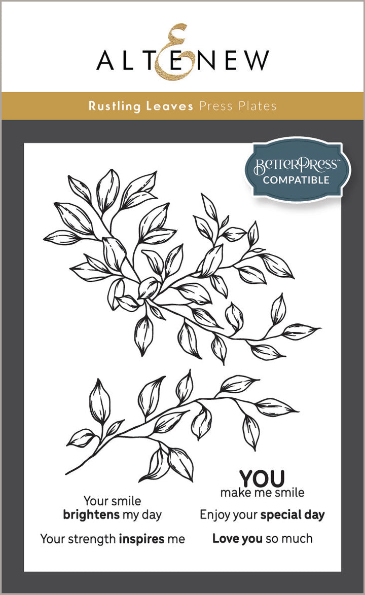 Die & Stencil & Embossing Folder & Betterpress Plate Bundle Rustling Leaves