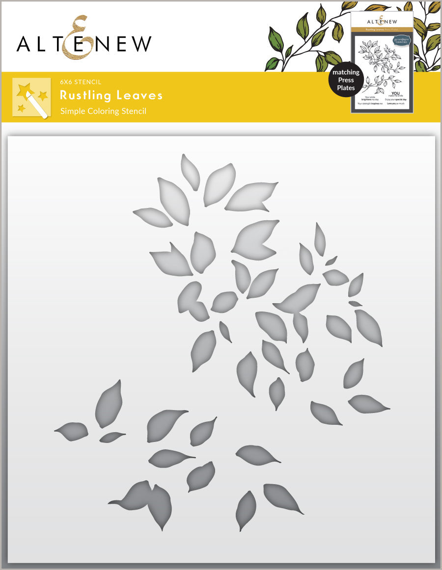 Die & Stencil & Embossing Folder & Betterpress Plate Bundle Rustling Leaves